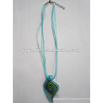 Cadeau de nouvelle année Pendentif en verre Lampwork Pendentif Collier en verre Lampwork Pendentif en verre murano avec cordon de cire